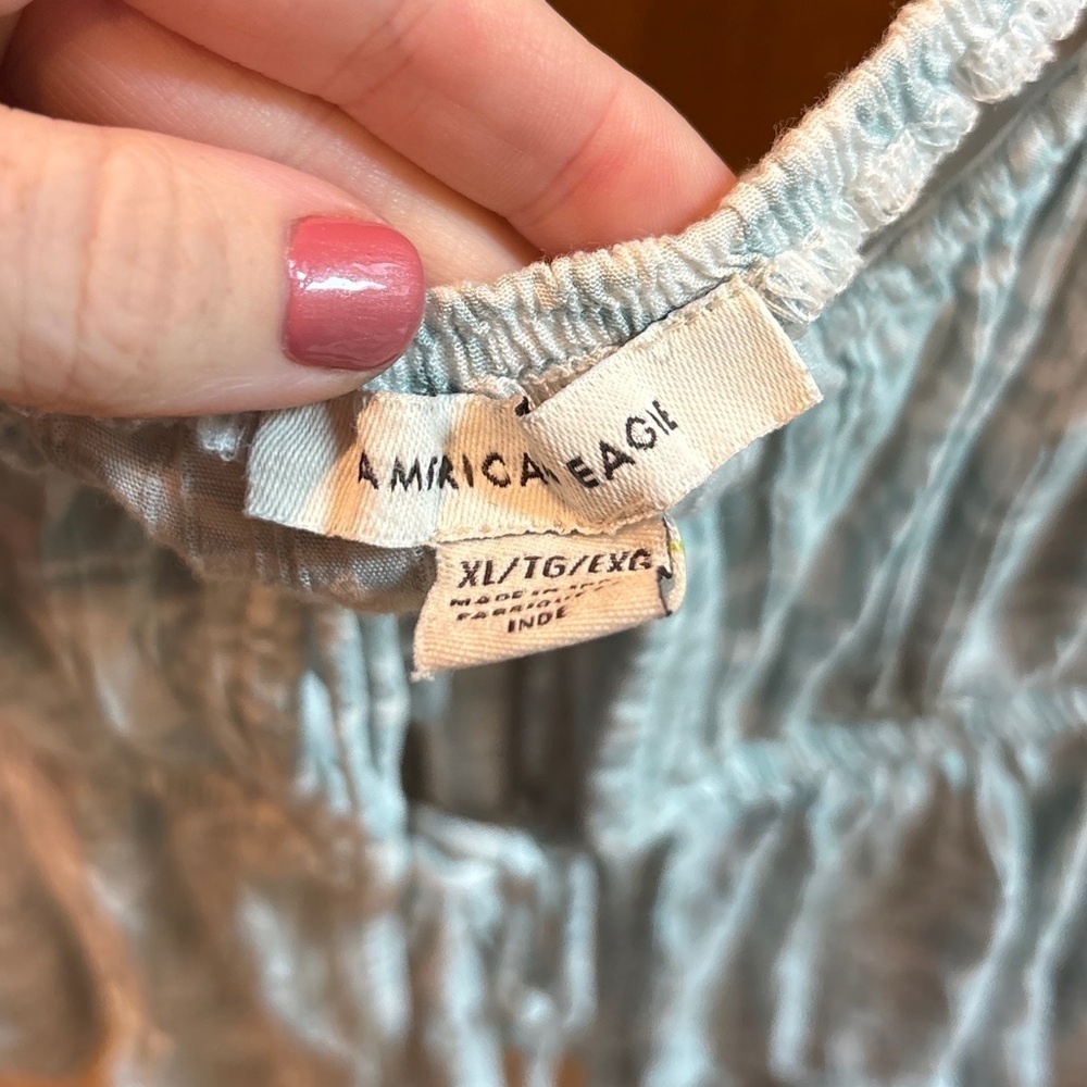 American Eagle Women’s Tie Front Cami Peplum Tank Size XL - Picture 8 of 11